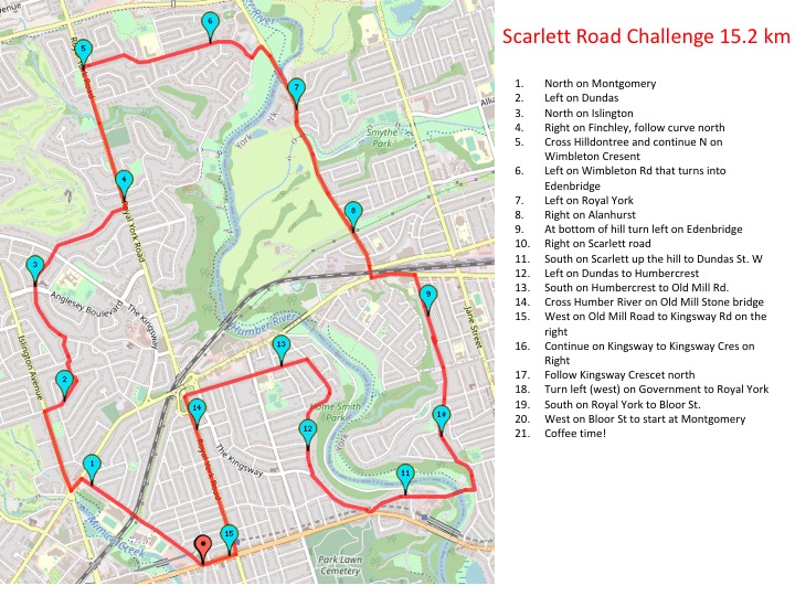 Scarlett Road Challenge 15km route map